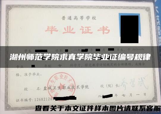 湖州师范学院求真学院毕业证编号规律