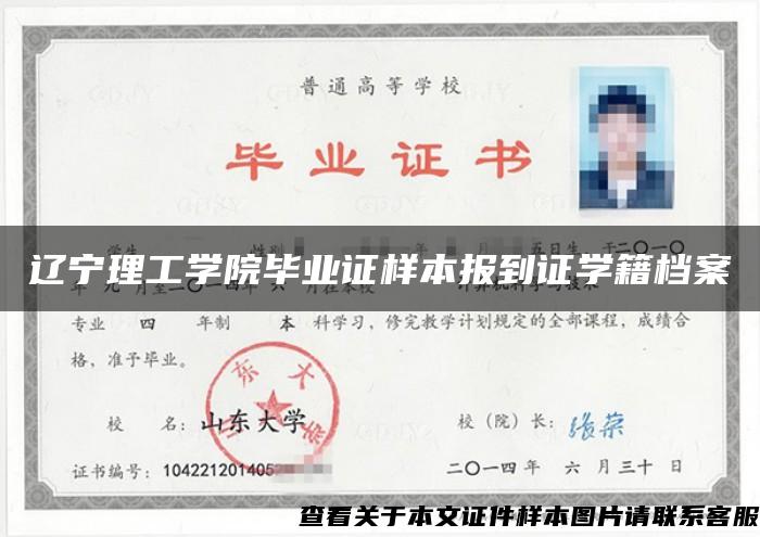 辽宁理工学院毕业证样本报到证学籍档案