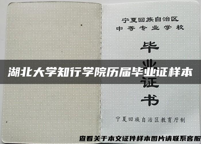 湖北大学知行学院历届毕业证样本