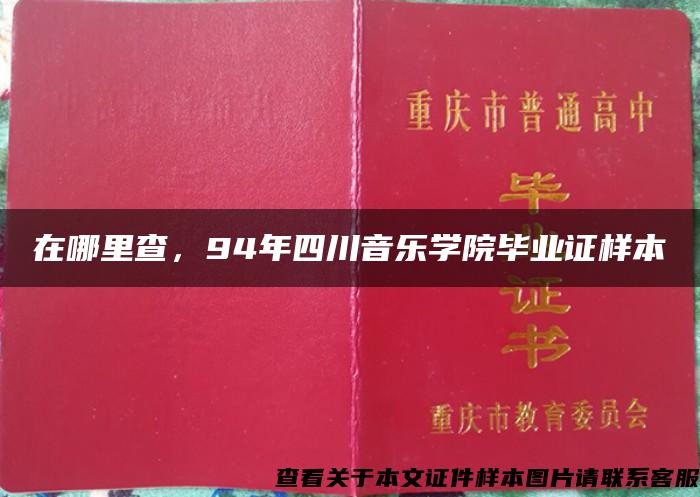 在哪里查，94年四川音乐学院毕业证样本