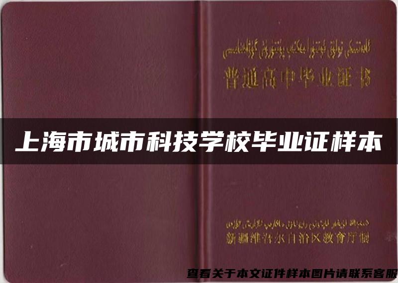 上海市城市科技学校毕业证样本