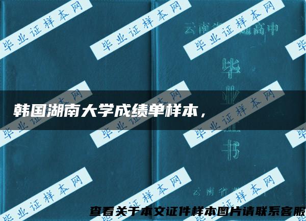 韩国湖南大学成绩单样本，호남대학교 성적표