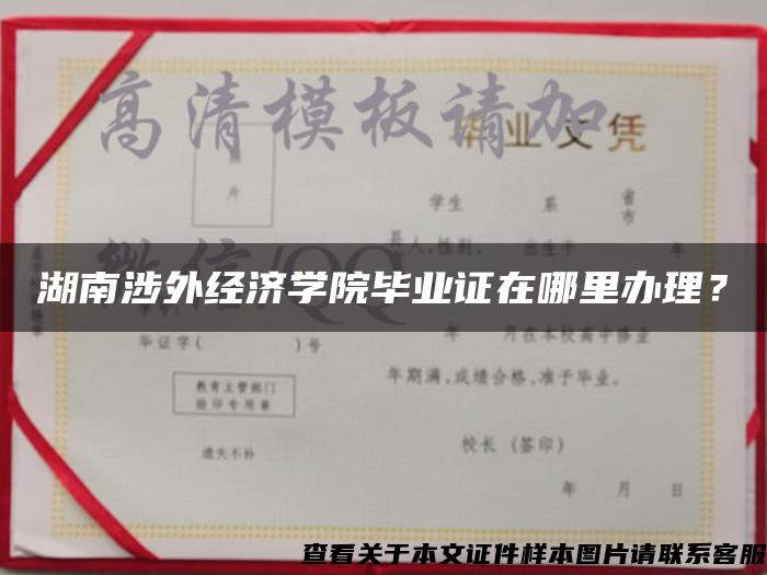 湖南涉外经济学院毕业证在哪里办理？