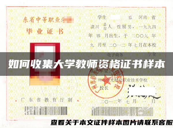 如何收集大学教师资格证书样本