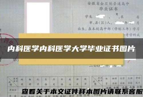 内科医学内科医学大学毕业证书图片