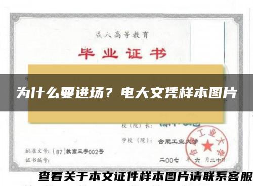 为什么要进场？电大文凭样本图片