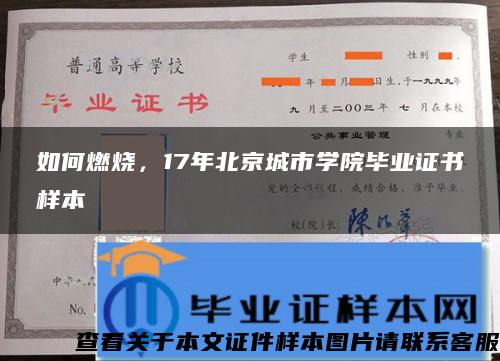 如何燃烧，17年北京城市学院毕业证书样本