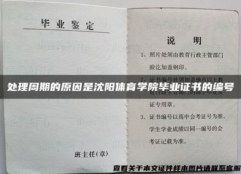 处理周期的原因是沈阳体育学院毕业证书的编号