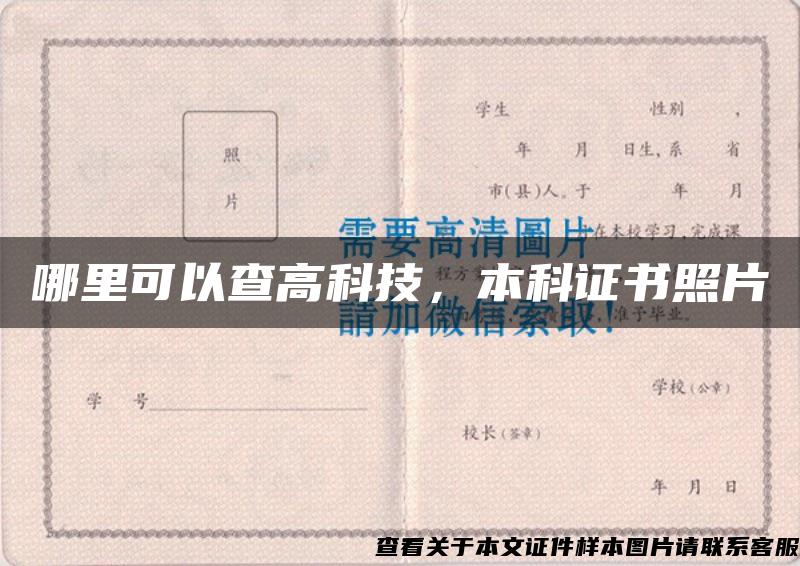 哪里可以查高科技，本科证书照片