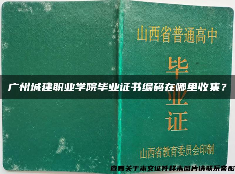 广州城建职业学院毕业证书编码在哪里收集？