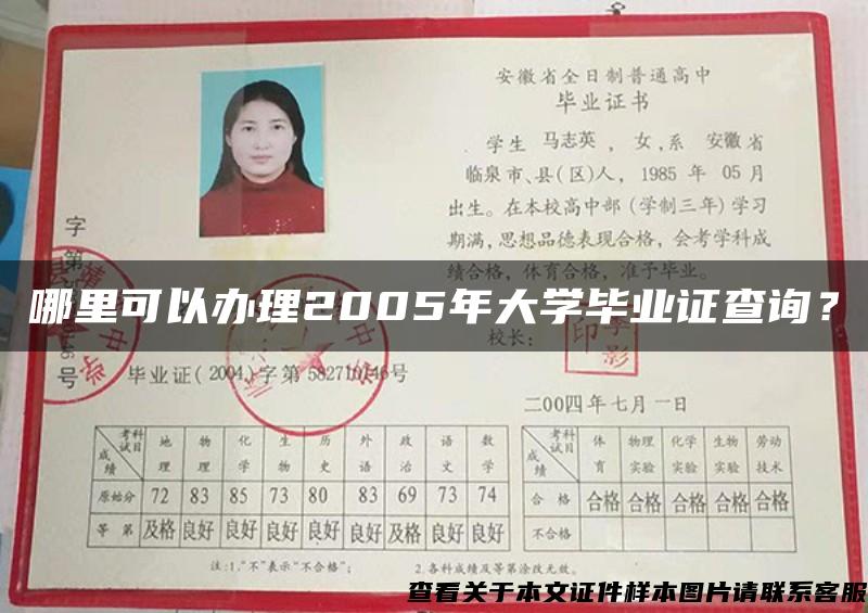 哪里可以办理2005年大学毕业证查询？