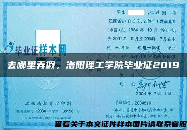 去哪里弄假，洛阳理工学院毕业证2019