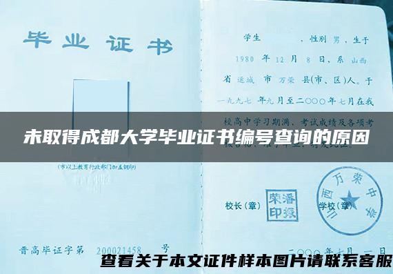 未取得成都大学毕业证书编号查询的原因