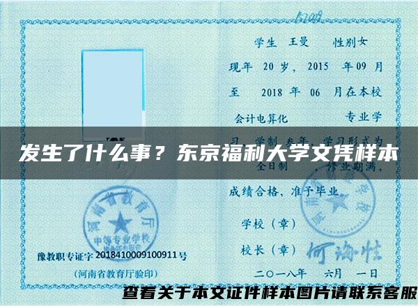 发生了什么事？东京福利大学文凭样本