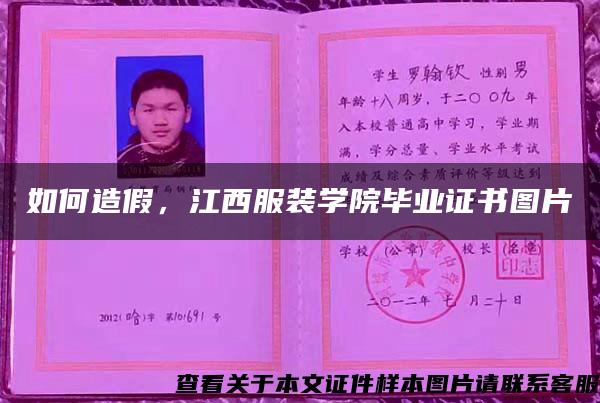 如何造假，江西服装学院毕业证书图片