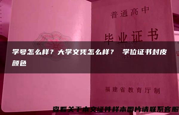 学号怎么样？大学文凭怎么样？ 学位证书封皮颜色