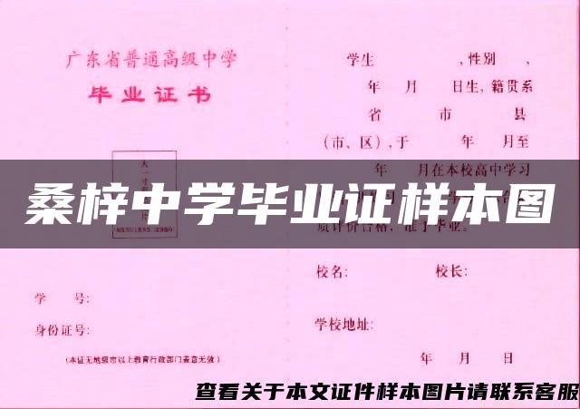 桑梓中学毕业证样本图