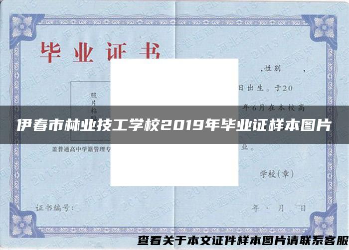 伊春市林业技工学校2019年毕业证样本图片