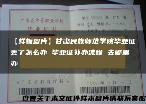 【样板图片】甘肃民族师范学院毕业证丢了怎么办 毕业证补办流程 去哪里办