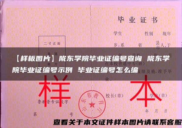 【样板图片】陇东学院毕业证编号查询 陇东学院毕业证编号示例 毕业证编号怎么编