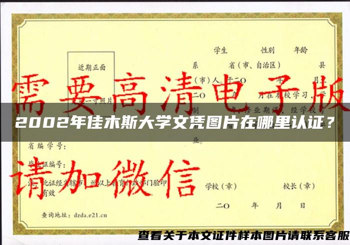 2002年佳木斯大学文凭图片在哪里认证？