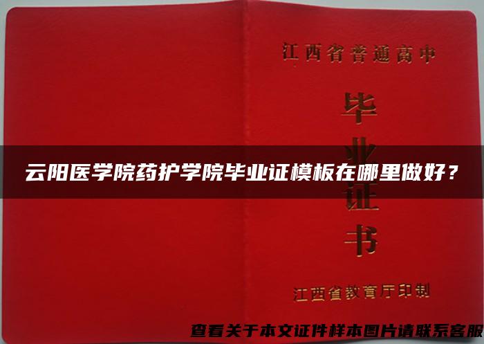 云阳医学院药护学院毕业证模板在哪里做好？