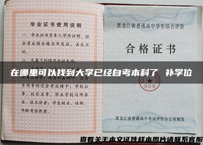 在哪里可以找到大学已经自考本科了 补学位