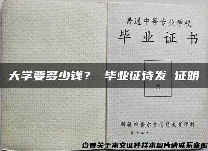 大学要多少钱？ 毕业证待发 证明