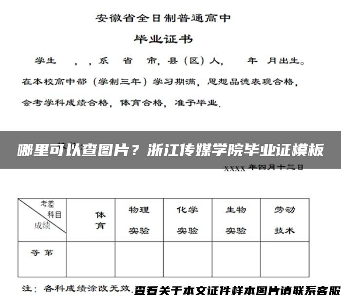 哪里可以查图片？浙江传媒学院毕业证模板