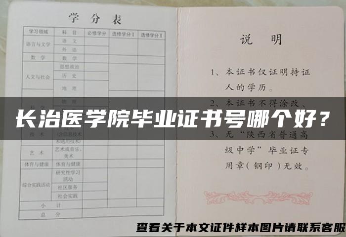 长治医学院毕业证书号哪个好？