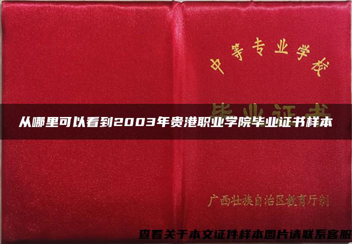 从哪里可以看到2003年贵港职业学院毕业证书样本