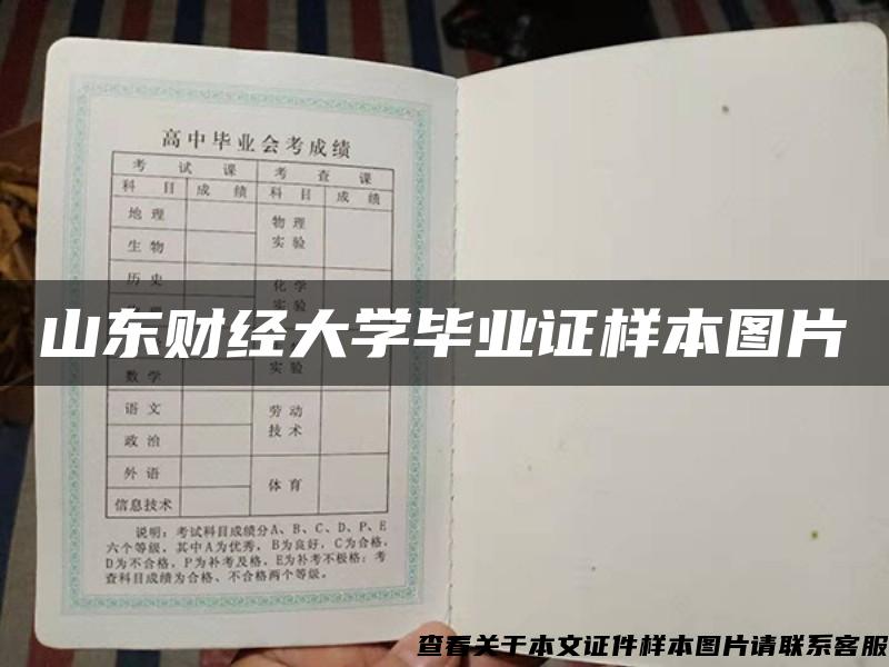 山东财经大学毕业证样本图片