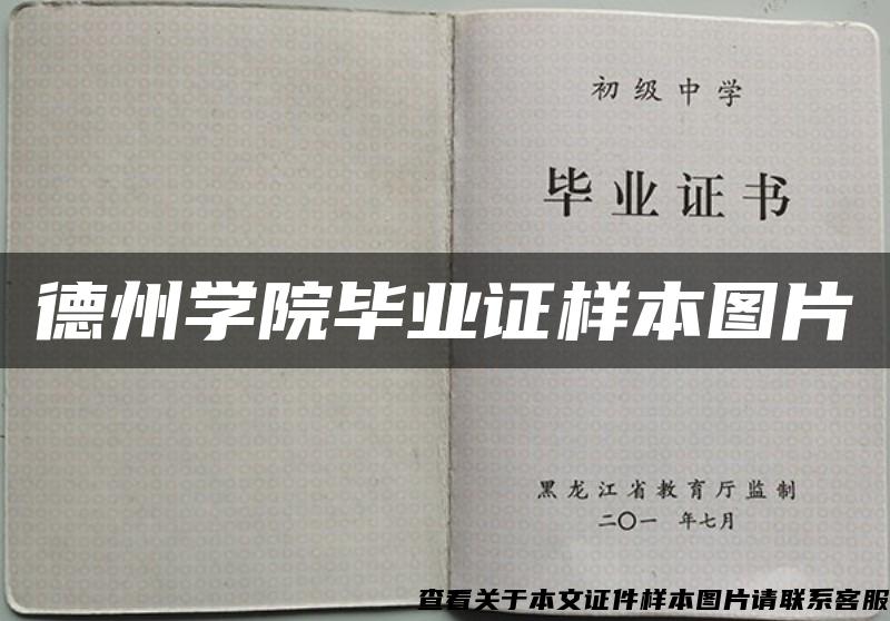 德州学院毕业证样本图片