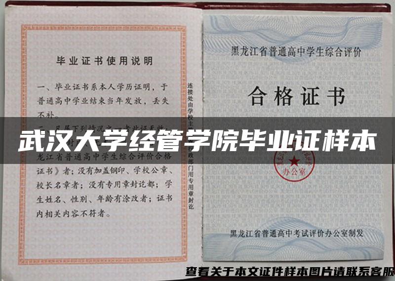 武汉大学经管学院毕业证样本