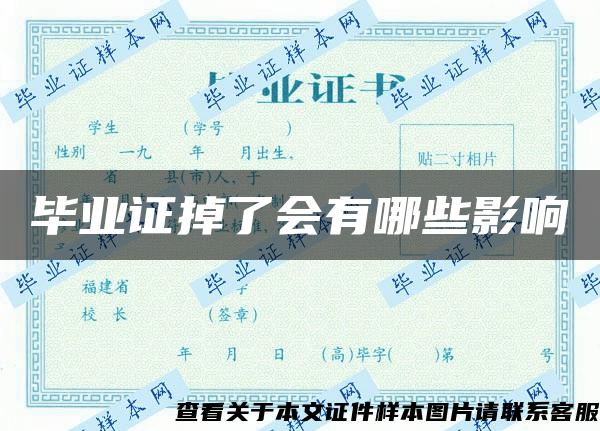 毕业证掉了会有哪些影响