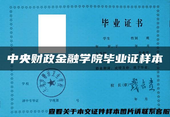 中央财政金融学院毕业证样本