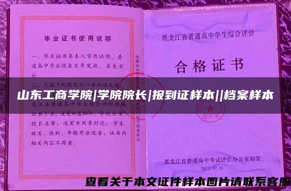 山东工商学院|学院院长|报到证样本||档案样本