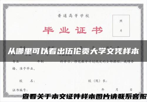 从哪里可以看出伍伦贡大学文凭样本