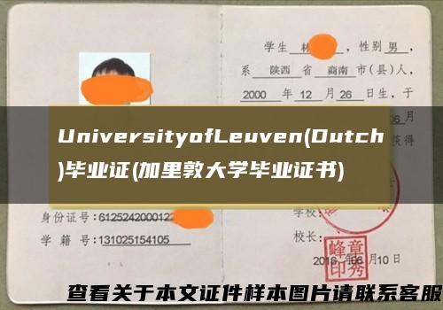 UniversityofLeuven(Dutch)毕业证(加里敦大学毕业证书)