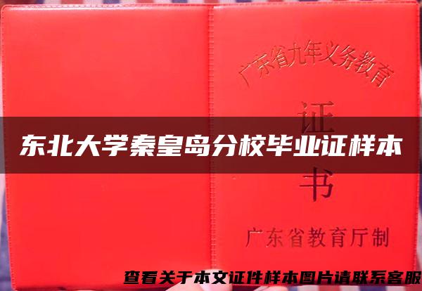 东北大学秦皇岛分校毕业证样本