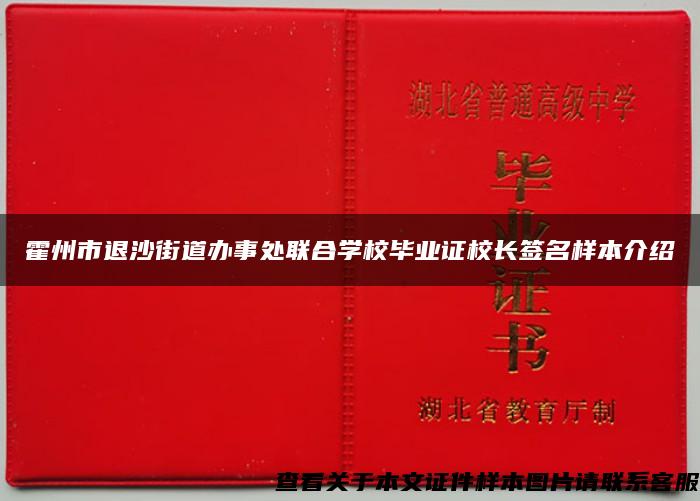 霍州市退沙街道办事处联合学校毕业证校长签名样本介绍