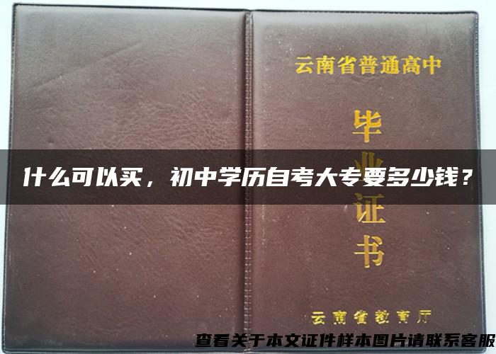 什么可以买，初中学历自考大专要多少钱？