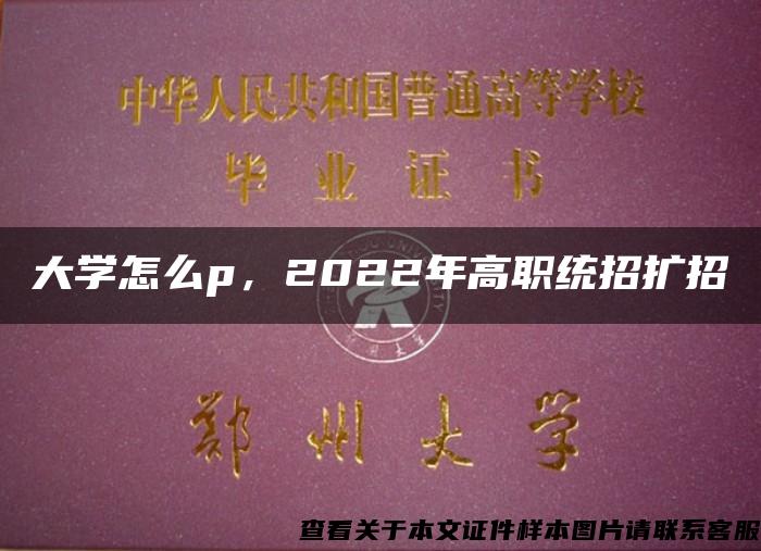 大学怎么p，2022年高职统招扩招