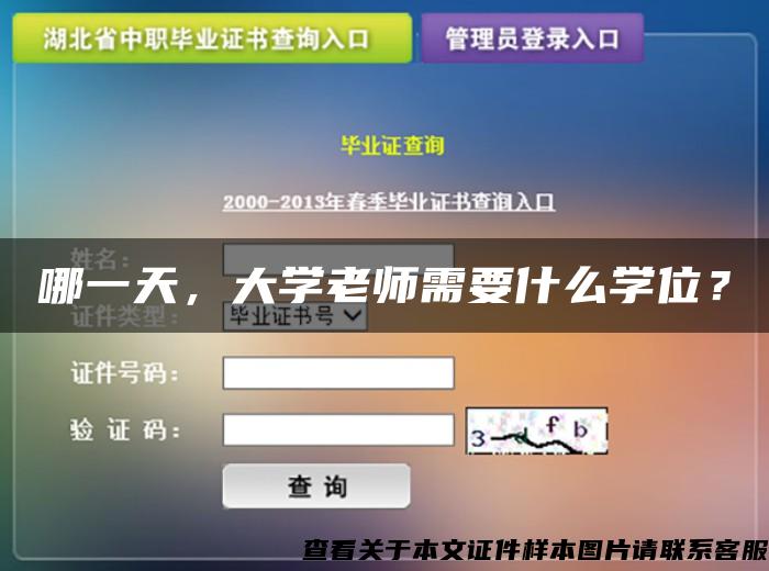 哪一天，大学老师需要什么学位？