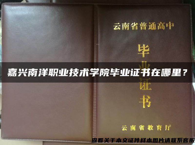 嘉兴南洋职业技术学院毕业证书在哪里？