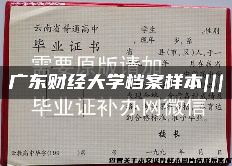 广东财经大学档案样本|||