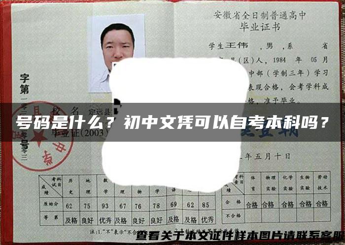 号码是什么？初中文凭可以自考本科吗？