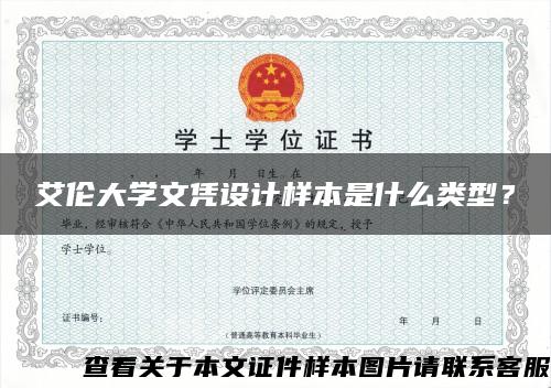 艾伦大学文凭设计样本是什么类型？