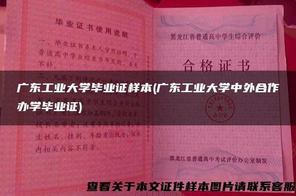 广东工业大学毕业证样本(广东工业大学中外合作办学毕业证)