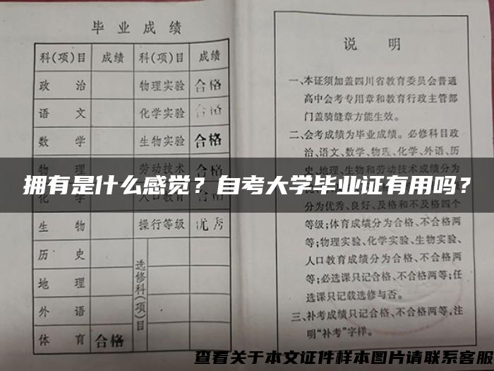 拥有是什么感觉？自考大学毕业证有用吗？